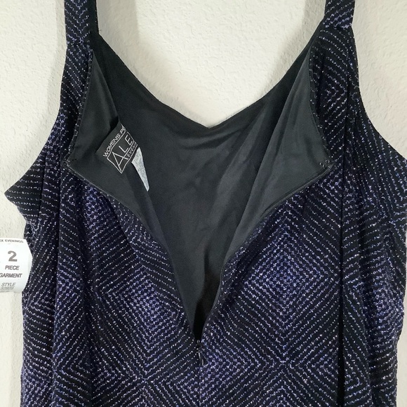 ALEX EVENINGS 2-Piece Evening Gown Set Glitter Jacket & Maxi Wedding 22W PETITE - Picture 10 of 14